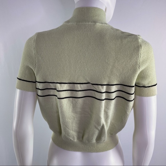 St. John Collection by Marie Gray Size S Green Short Sleeve Cropped Knit Top - Picture 8 of 10